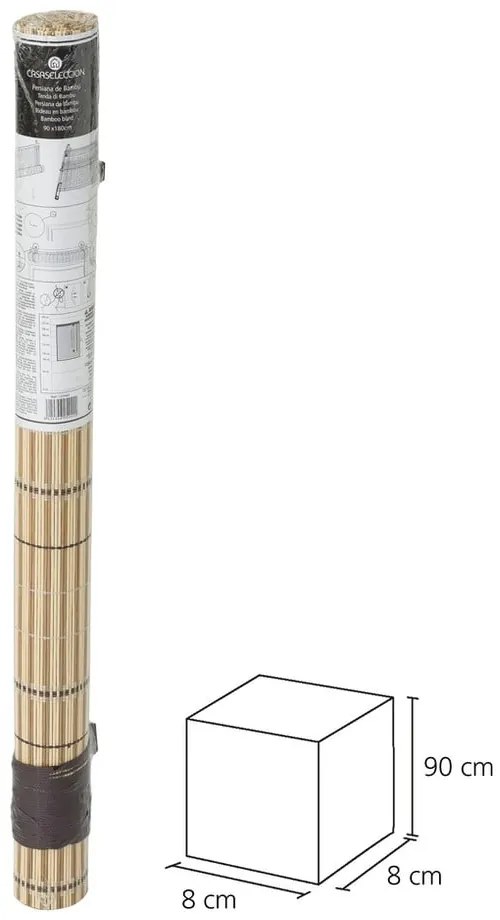 Tenda a rullo in bambù marrone chiaro 90x180 cm Natural Life - Casa Selección
