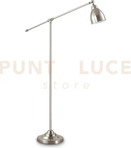 Newton lampada da terra orientabile in metallo nickel 1 luce attacc...