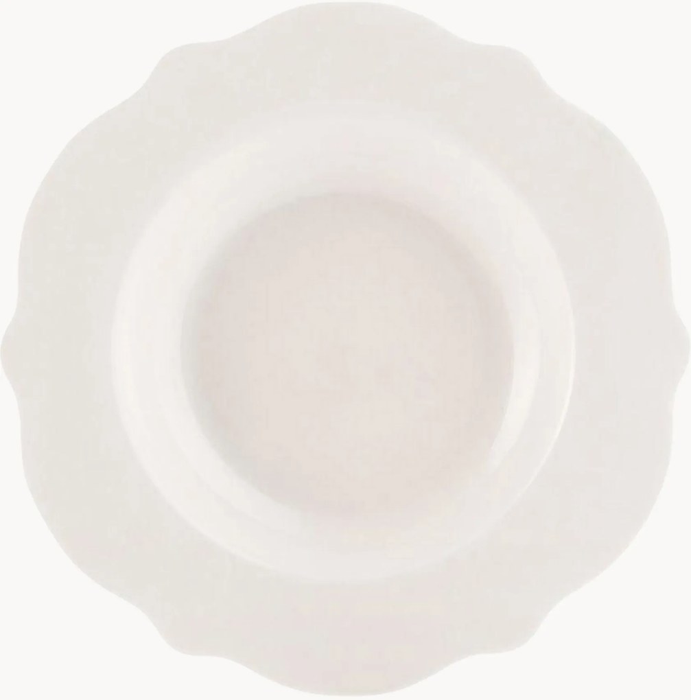 Set di 6 piatti fondi in porcellana Blanc