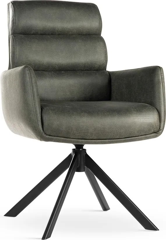 Sedia girevole Cipher verde/nero – 59x64x90 cm