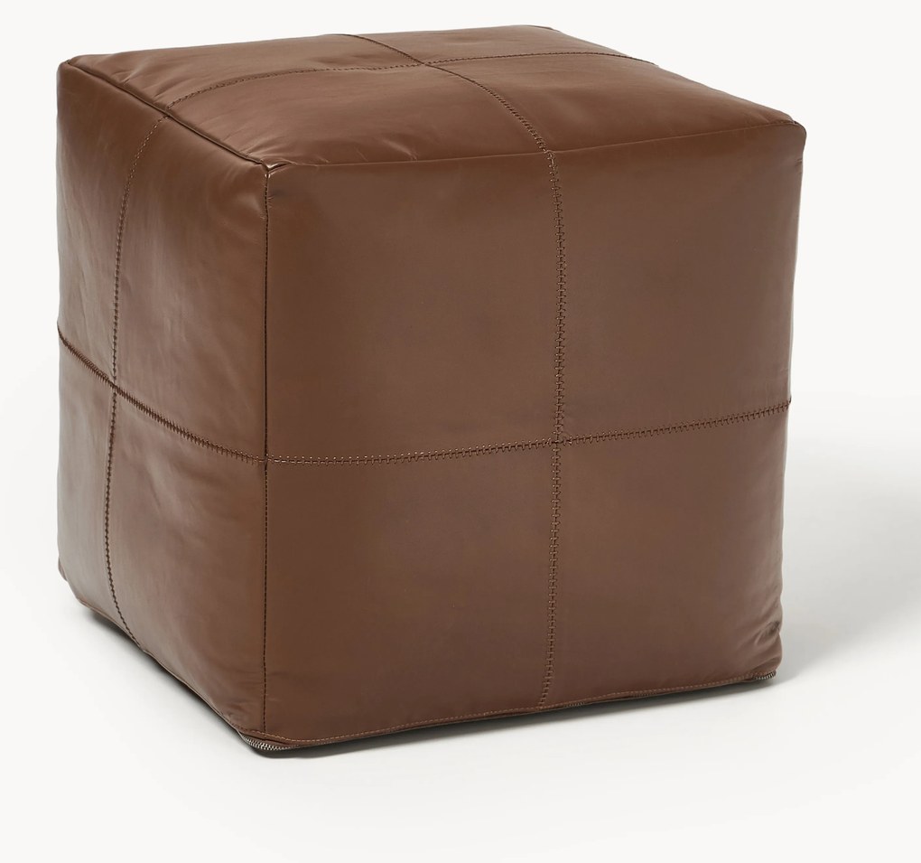 Pouf in pelle fatto a mano Raven