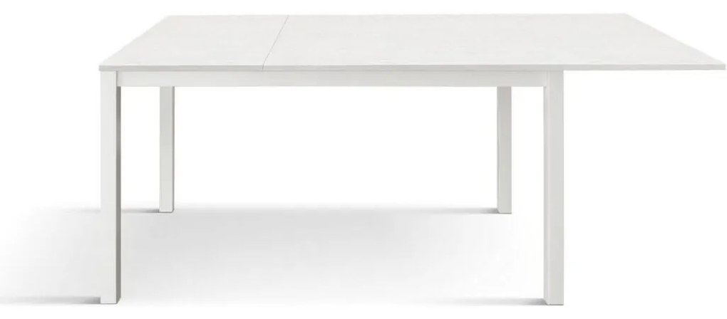 Tavolo TROPEA in legno, finitura bianco frassinato e base in metallo verniciato bianco, allungabile 120&#215;80 cm &#8211; 170&#215;80 cm