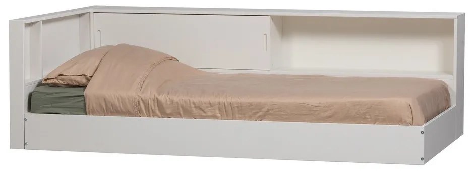Letto singolo bianco in pino massiccio rete non inclusa 90x200 cm Carter – WOOOD