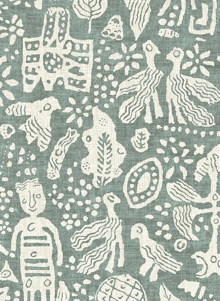 Lewis & Wood Carta da parati Minna Maze - Sage