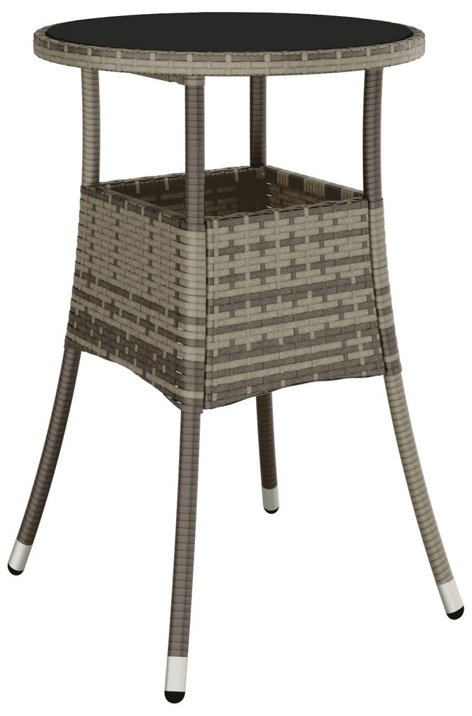Set pranzo giardino 3 pezzi grigio polirattan