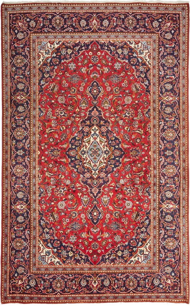 Kashan Tappeto 200 x 310 Rosso (Iran) Annodato A Mano