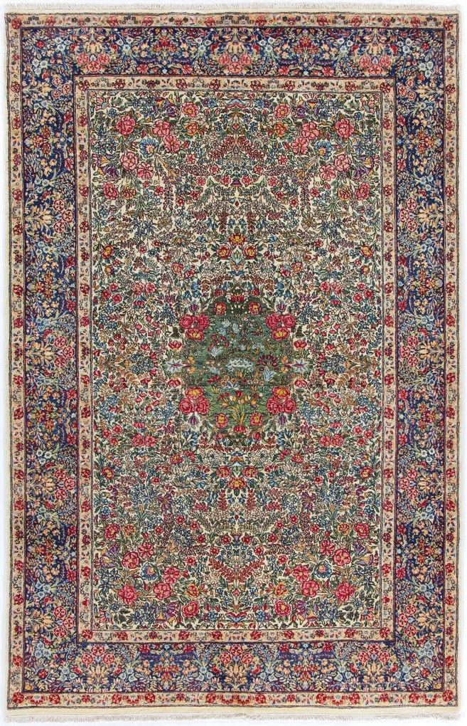 Kerman Tappeto 150 x 230 (Iran) Annodato A Mano