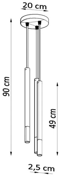 Sollux SL.0887 - Lampadario a sospensione con filo MOSAIC 3xG9/12W/230V nero/cromo
