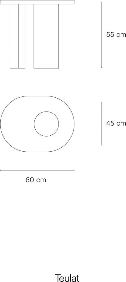 Tavolino con effetto frassino 45x60 cm Nori – Teulat