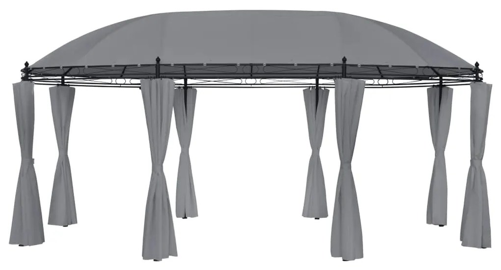 Gazebo Con Tende 520x349x255 Cm Antracite /