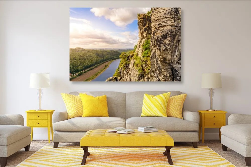 Quadro su tela – Vista sul fiume e foresta