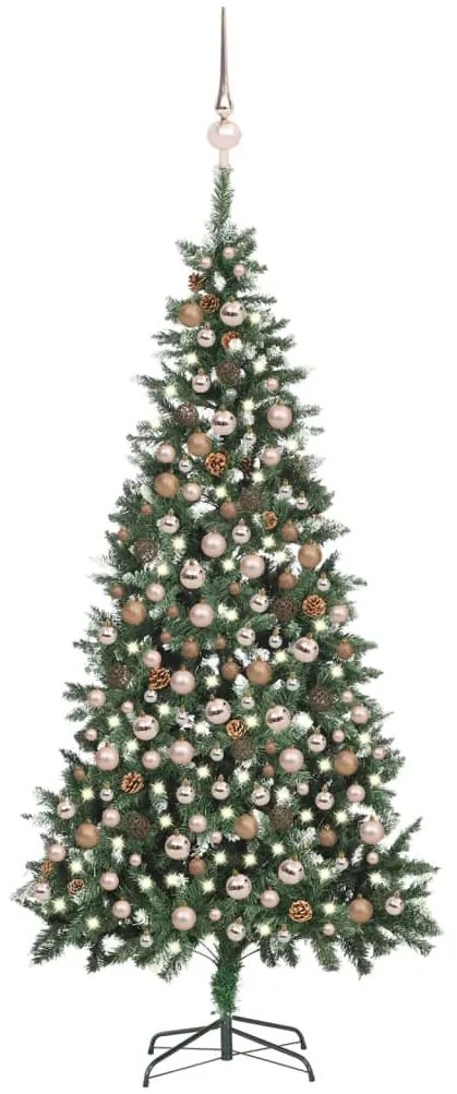 Albero di Natale Preilluminato con Palline e Pigne, Albero di Natale Preilluminato con Palline e Pigne 210 cm IX