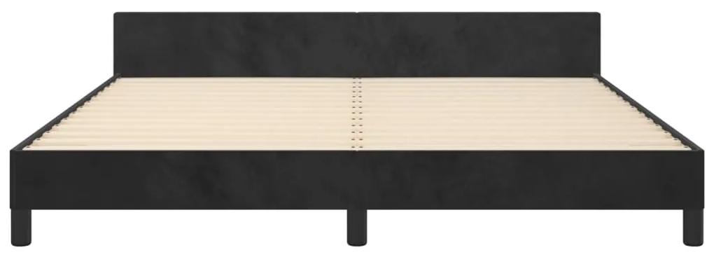 Giroletto con testiera nero 160x200 cm in velluto