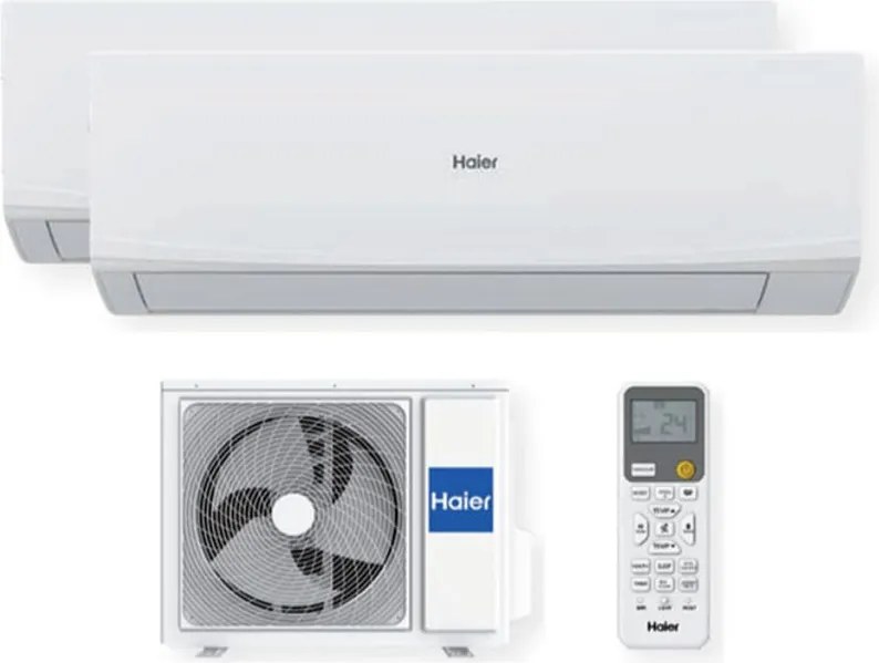 Haier Sphera, Climatizzatore Dual 9000+12000 BTU, R32 Inverter, Self Clean, UVC Pro, Wifi, A++A+