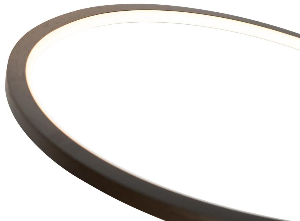 Lampada a sospensione di design bronzo 72 cm con LED dimmerabile in 3 fasi - Rowan