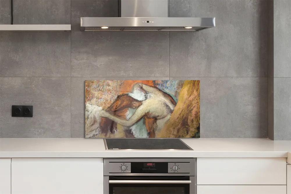 Pannello paraschizzi cucina Donna alla sua toilette - Edgar Degas 100x50 cm