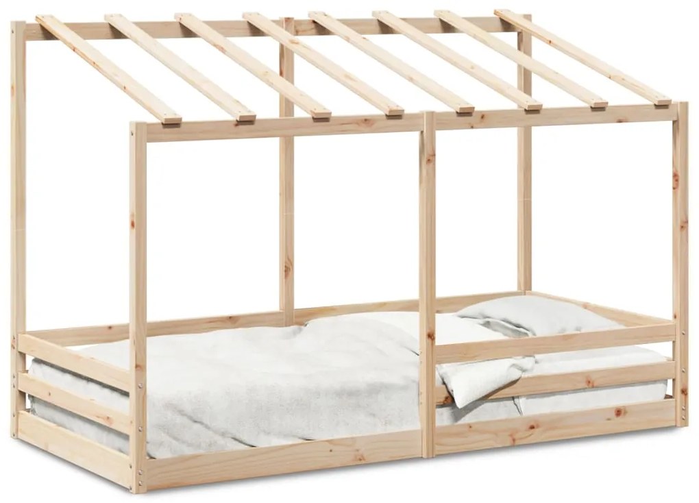 Letto Per Bambini Con Tetto 100x200 Cm Legno Massello Di Pino /