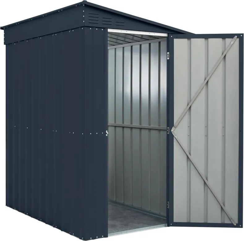 Casetta da giardino in acciaio grigio 1.2 x 1.8 m, spessore parete 0.3 mm, senza pavimento porta ad anta singola