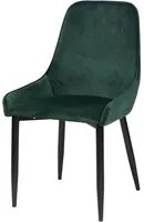 Sedia imbottita 48,5x87,5x51 cm velluto verde