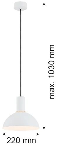 Argon 4220 - Lampadario a sospensione con filo SINES 1xE27/15W/230V d. 28 cm bianco