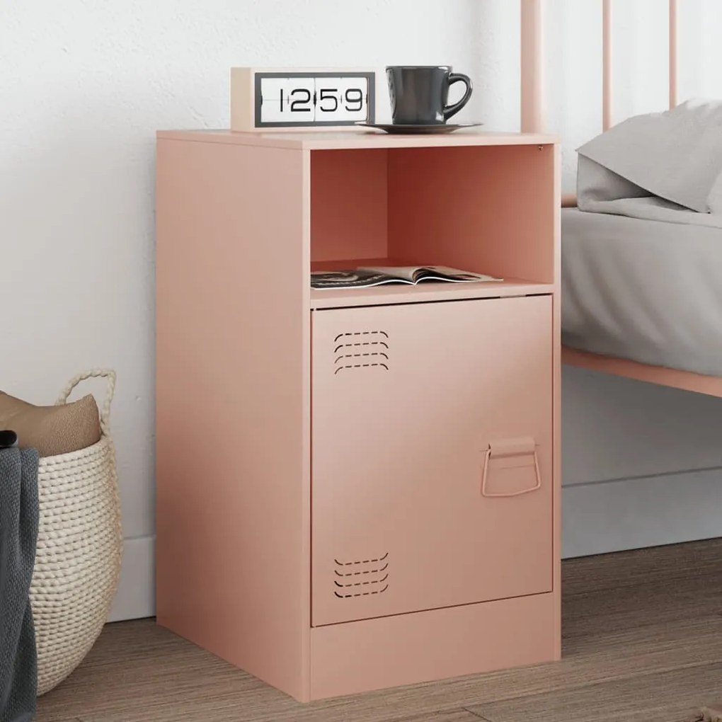 Comodino Rosa 34,5x39x62 Cm İn Acciaio /