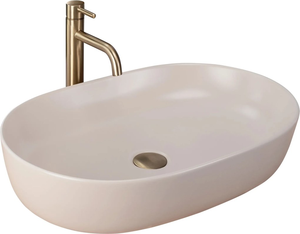 Lavabo da appoggio Rea CLEO 61 BEIGE MATT