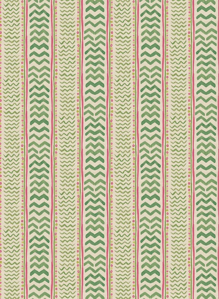 GP & J Baker Carta da parati Wriggle Room - Green/ Pink