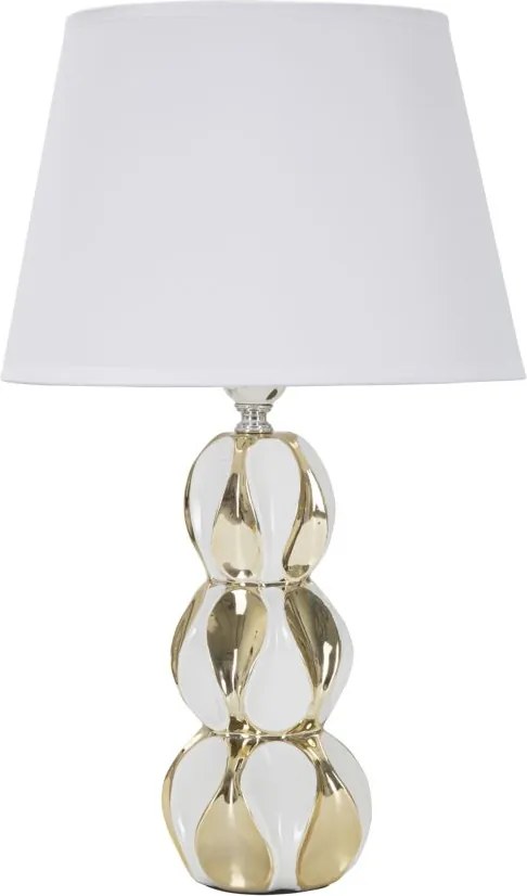Lampada da Tavolo Glam Balls 28x46x28 cm in Ceramica Bianco/Oro...