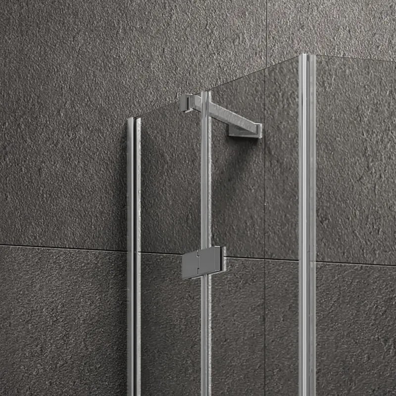 Kamalu - Box doccia 80x110 apertura doppio battente finitura acciaio spazzolato | KT1000AS