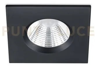 Zagros faretto da incasso led 5,5w 345lm, 3000k quadrato nero dimme...