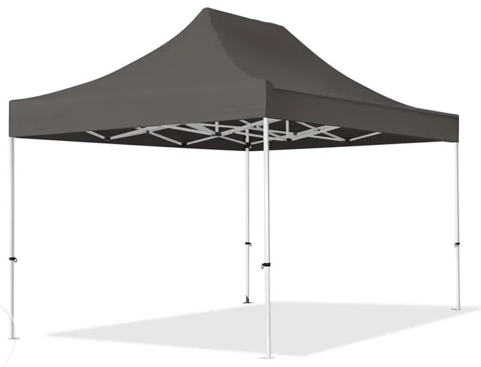 TOOLPORT 3x4,5m gazebo pieghevole con laterali (finestre panoramiche), ECONOMY acciaio, grigio scuro - (59044)