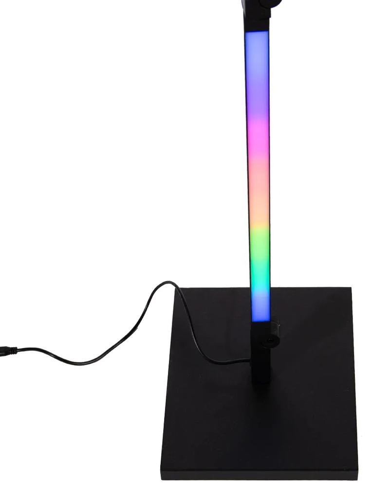 Lampada da terra intelligente nera con LED RGBW pieghevole - Daan