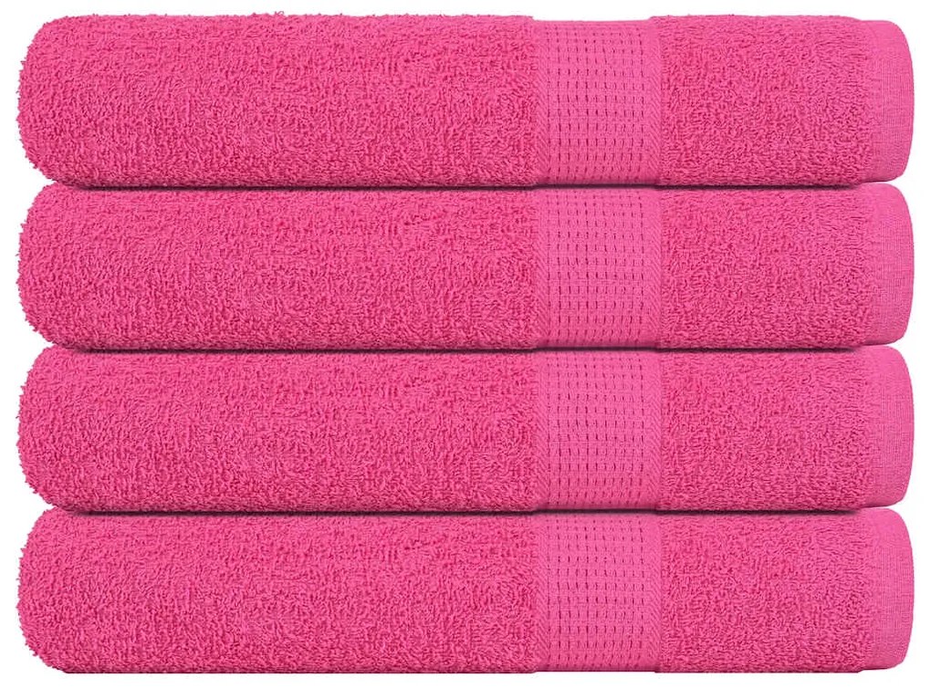 Asciugamani Per Sauna 4 Pz Rosa 80x200 Cm 360 G/m² 100% Cotone /