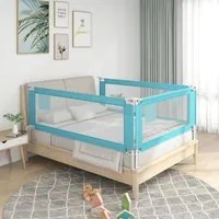 Sponda Letto di Sicurezza per Bambini Blu 160x25 cm in Tessuto 10212