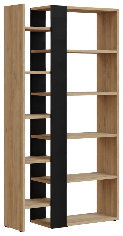 Libreria in rovere decorato in nero e naturale 80x152 cm Axel - Marckeric