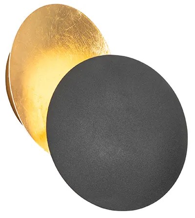 Applique da parete moderna nera con oro - Sunrise