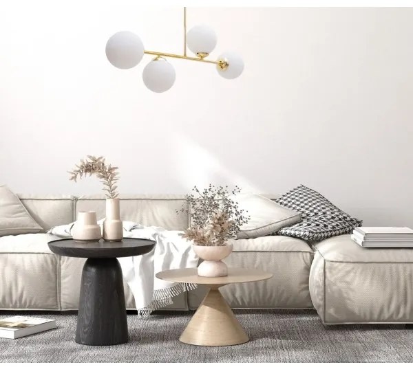 Lampadario a sospensione con supporto rigido FIRA 4xE27/60W/230V oro