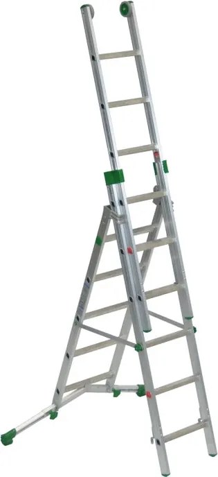 Scala a sfilo FACAL Super Prima in alluminio 3 rampe da 6 gradini portata massima 150 kg EN 131 per lavori fino a 5.10 m