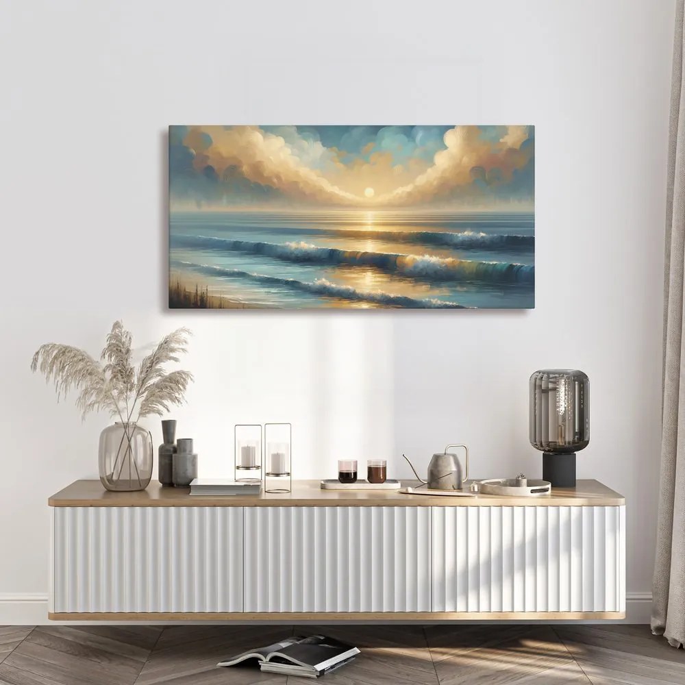 Quadro su tela – Raggi di sole sull’acqua