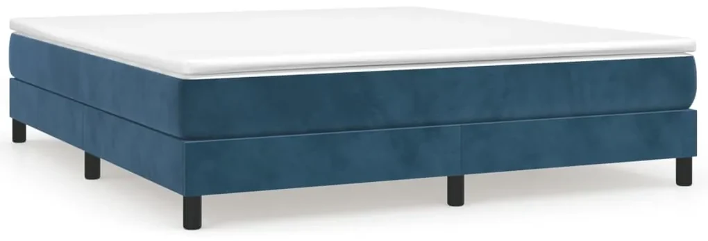 Giroletto a molle blu scuro 160x200 cm in velluto