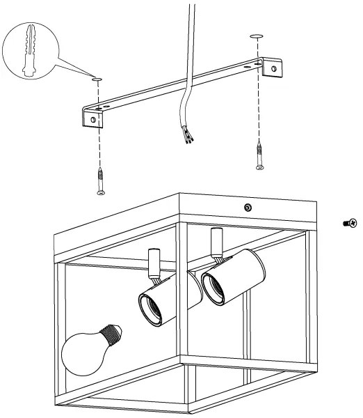 Eglo 98332 - Plafoniera SILENTINA 2xE27/40W/230V