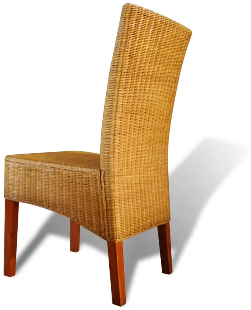 Sedie da pranzo 2 pz marroni in rattan naturale
