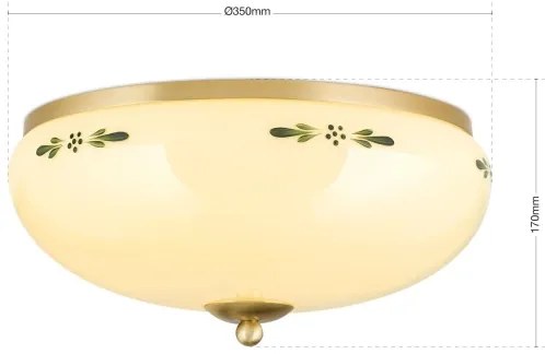 Orion DL 7-674 - Plafoniera LANDHAUS 3xE27/60W/230V diametro 35 cm ottone/beige