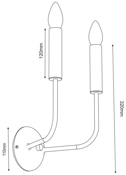 Applique AKASYA 2xE14/15W/230V nero/oro
