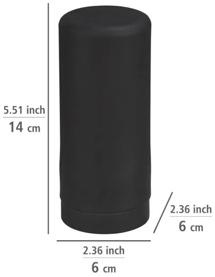 WENKO 54675100 - Dispenser per sapone EASY SQUEEZ-E 6x14 cm nero