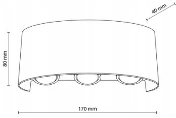 Applique a LED da esterno ARROW 6xLED/1W/230V IP54 nero