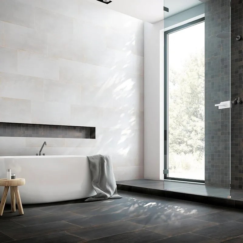 Mosaico in gres porcellanato Metallic nero opaco e lucido L 30 x L 30cm x Sp. 8.2 mm, 6 pezzi