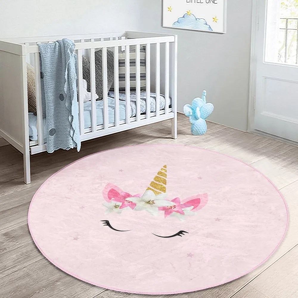 Tappeto rosa per bambini ø 120 cm Comfort - Mila Home