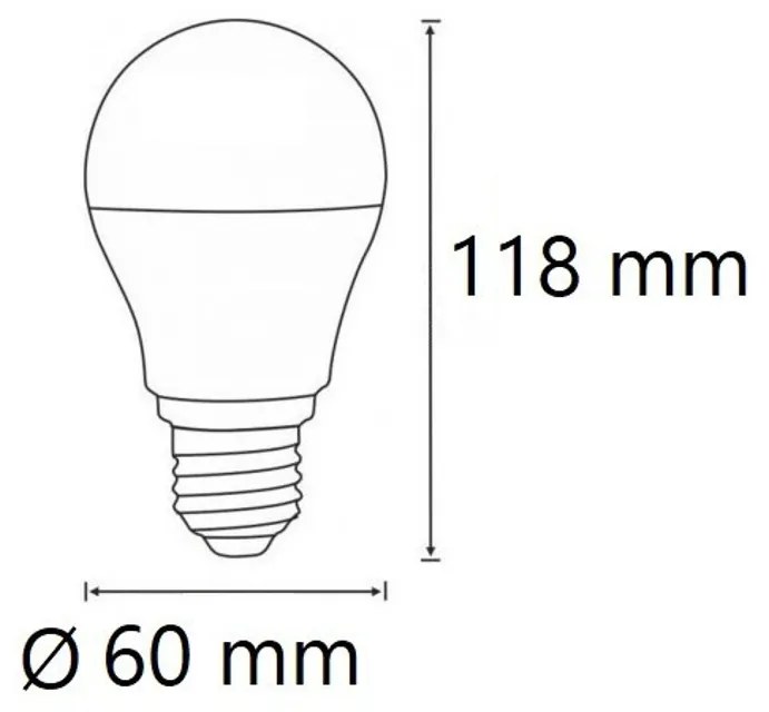 Lampadina LED E27 12W 12/24V AC/DC A60 Colore Bianco Freddo 6.000K
