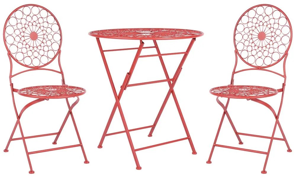 Set da balcone metallo rosso SCARIO Beliani